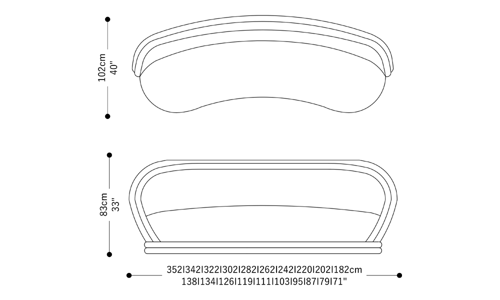 Image of the main dimensions of the product